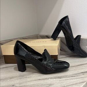 Franco Sarto Glossy Black Heels